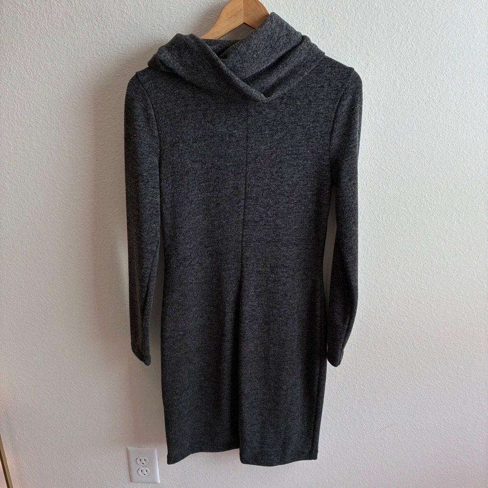 Banana Republic NWT Sweater Dress Womens XS Gray Cowl Neck Long Sleeve Knit Mini - Picture 4 of 9